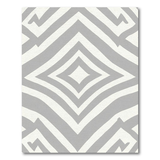 Gray and White Diamond Geometric Rug