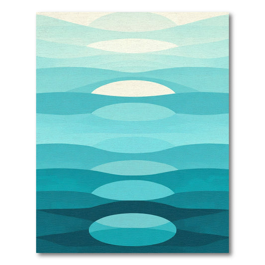 Ocean Waves Teal Gradient Rug