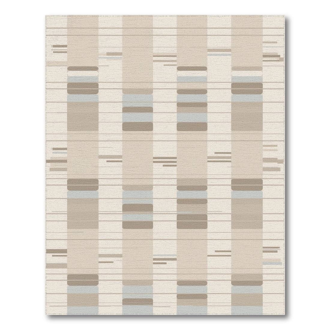 Striped Beige and Neutral Beige Geometric Striped Area Rug