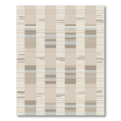 Striped Beige and Neutral Beige Geometric Striped Area Rug
