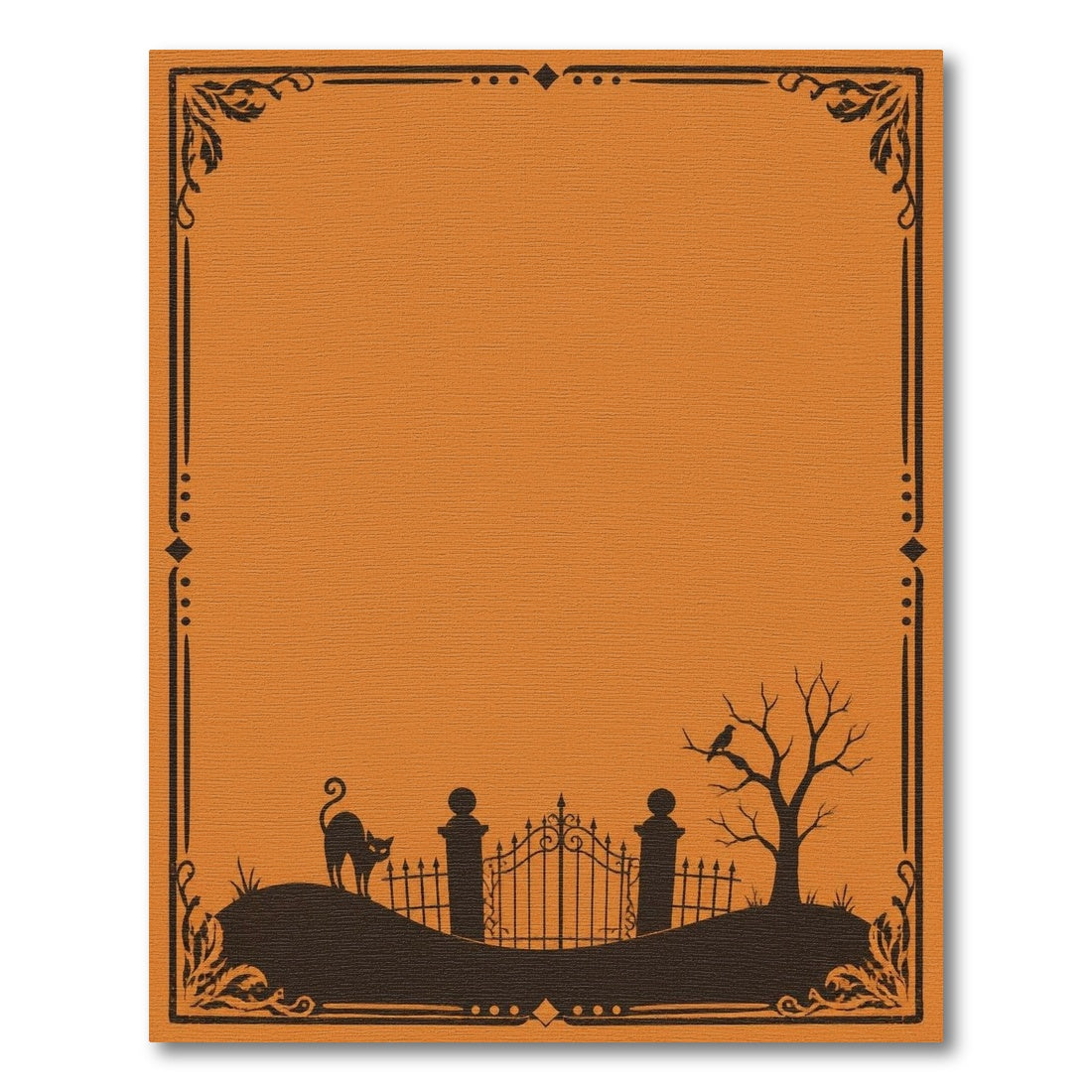 Orange Distressed Vintage Silhouette Area Rug