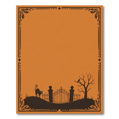 Orange Distressed Vintage Silhouette Area Rug