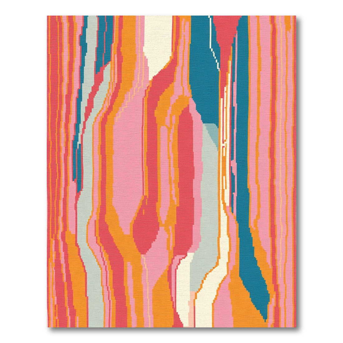 Abstract Pink Orange Teal Strokes Rug