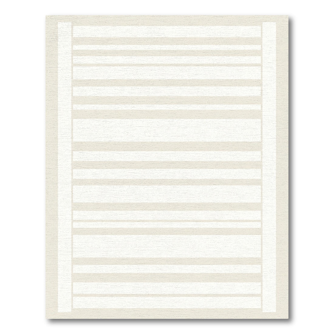 Minimalist Beige Horizontal Stripe Rug