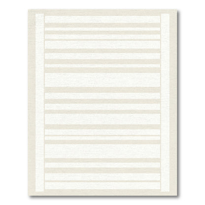 Minimalist Beige Horizontal Stripe Rug