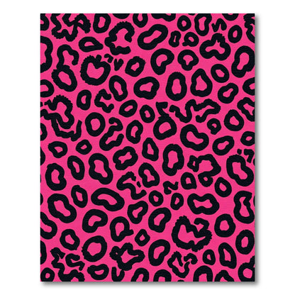 Hot Pink Black Leopard Spots Rug
