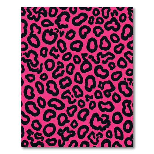 Hot Pink Black Leopard Spots Rug
