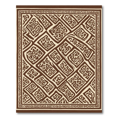 Brown and Cream Diamond Animal Print Rug