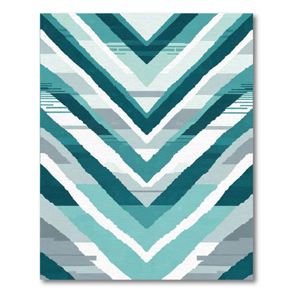 Teal Blue Chevron Stripe Rug