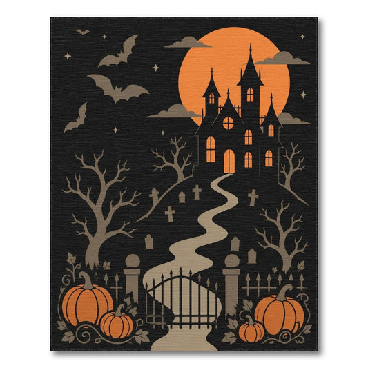 Spooky Halloween Castle Area Rug