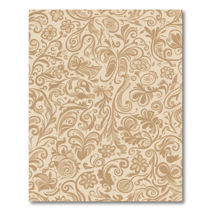 Caramel Swirl Floral Damask Rug