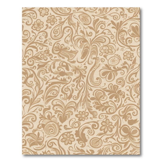 Caramel Swirl Floral Damask Rug
