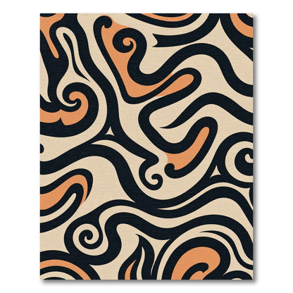 Retro Swirl Lines Abstract Rug