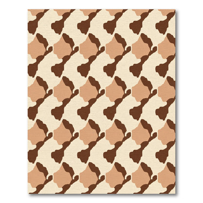 Abstract Organic Brown Beige Flow Rug