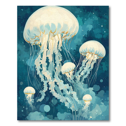 Whimsical Jellyfish Water Deep Ocean Rug