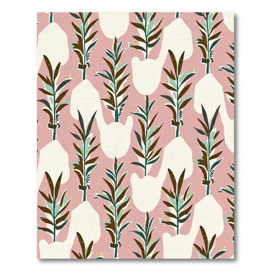 Pink Botanical Abstract Plant Rug