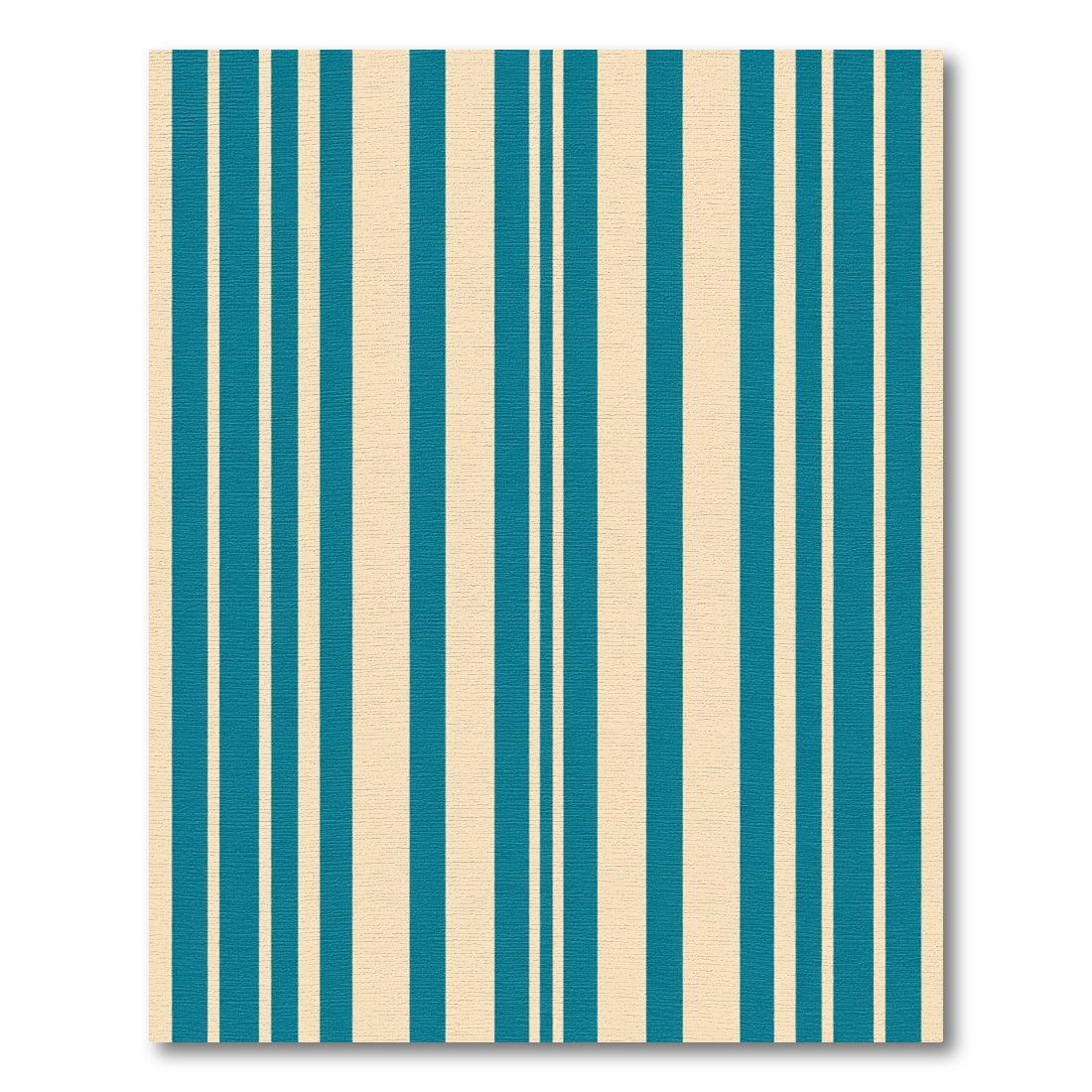 Teal Cream Vertical Stripe Rug