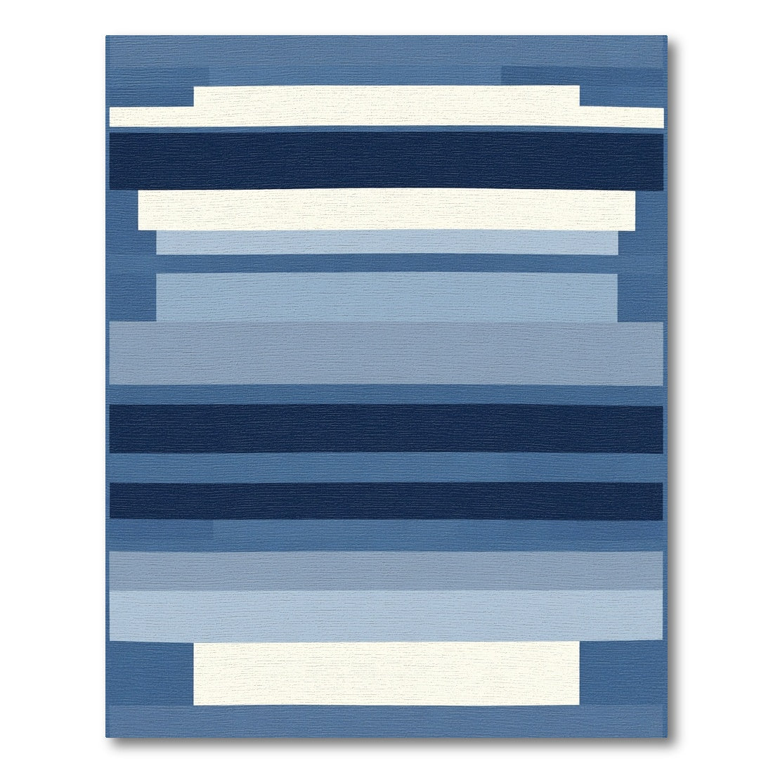 Deep Blue Gradient Horizontal Stripe Rug