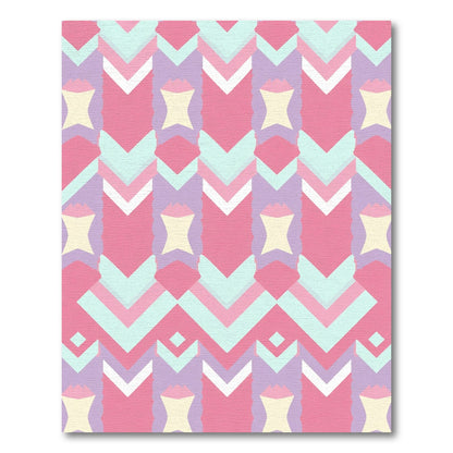 Pastel Chevron Diamond Geometric Rug