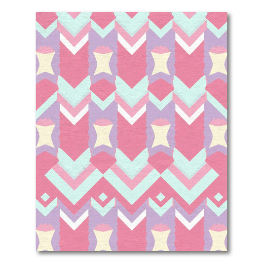 Pastel Chevron Diamond Geometric Rug