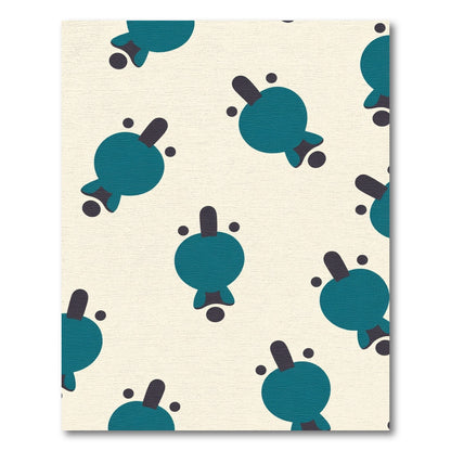 Teal And Gray Abstract Geometric Rug