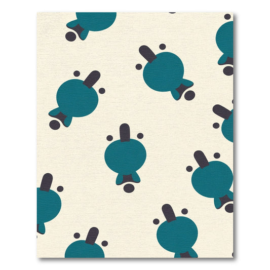 Teal And Gray Abstract Geometric Rug