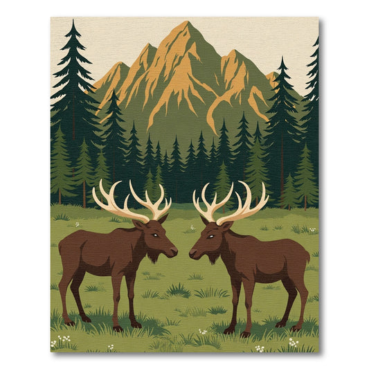 Majestic Moose Forest Mountain Vista Rug