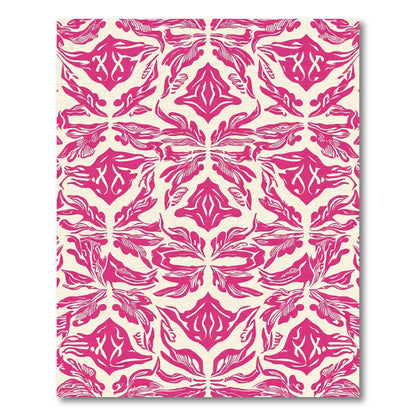 Bold Fuchsia Abstract Floral Symmetry Rug