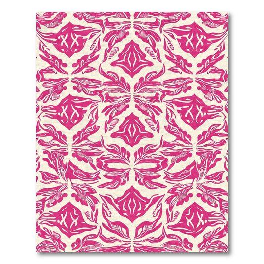 Bold Fuchsia Abstract Floral Symmetry Rug
