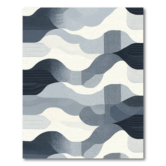 Abstract Blue Wave Cloudscape Rug