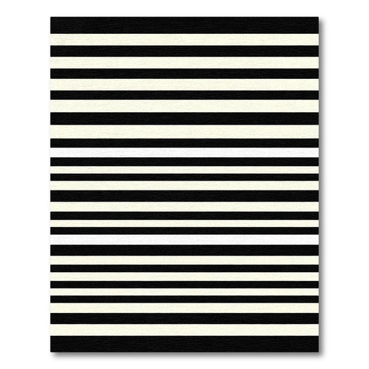 Black Cream Horizontal Stripe Rug