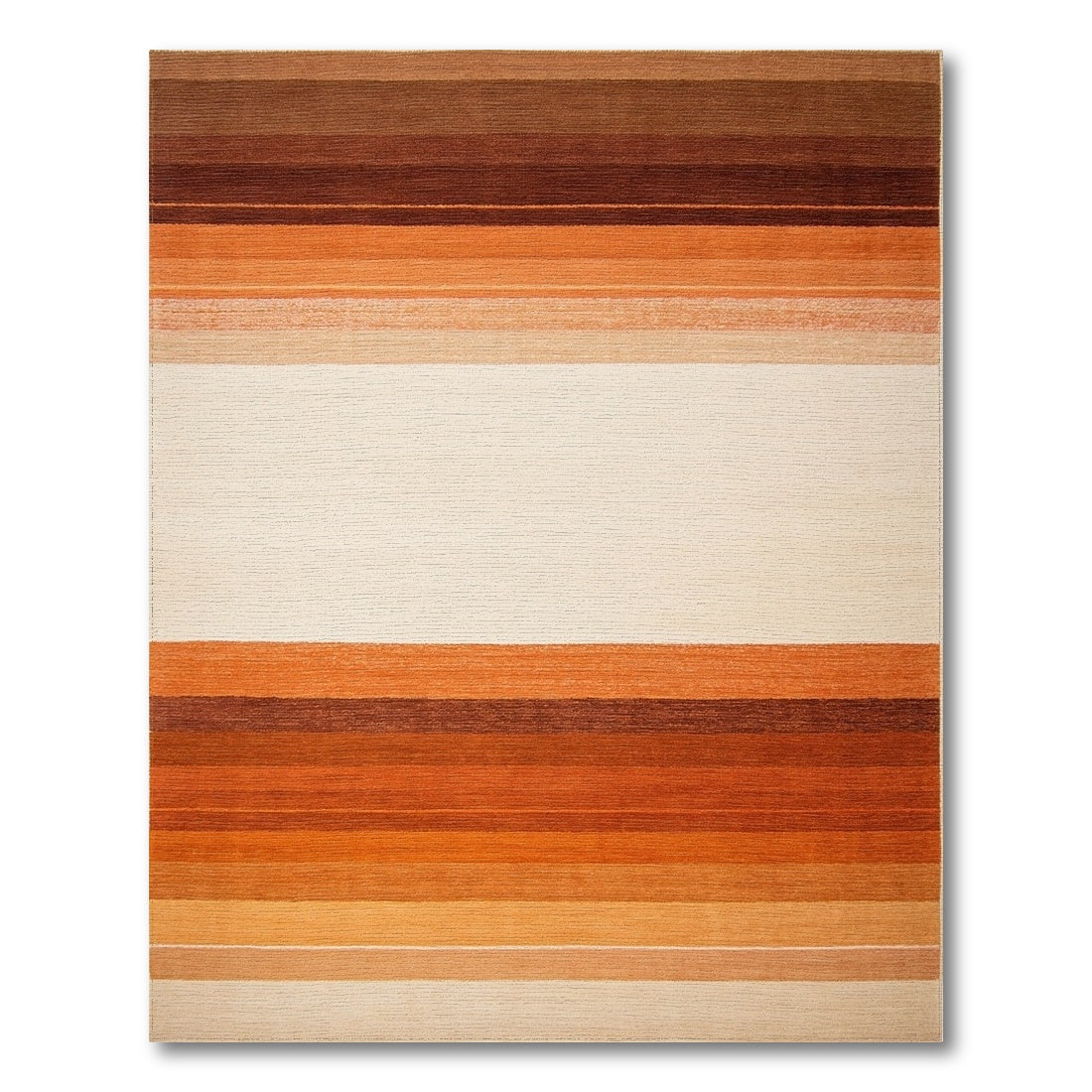 Brown Orange Ombre Striped Rug