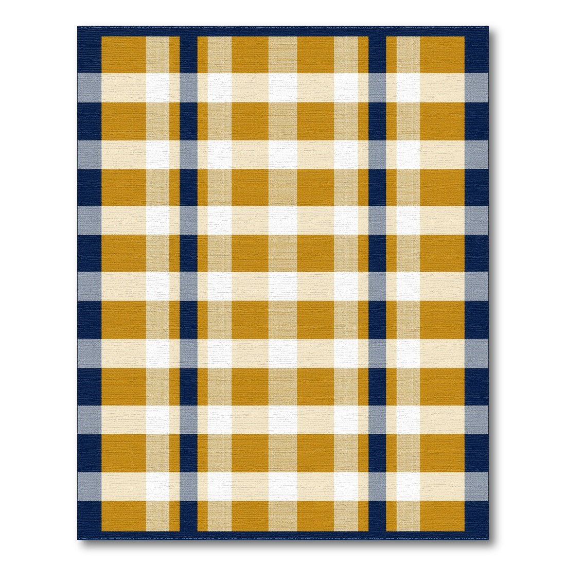 Navy Mustard Checkered Area Rug