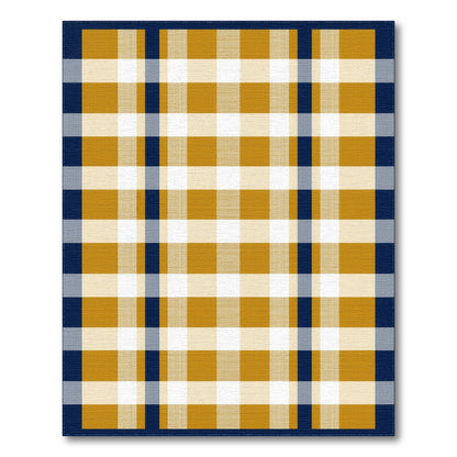 Navy Mustard Checkered Area Rug