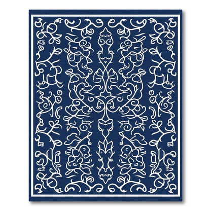 Navajo White Swirls Contemporary Rug