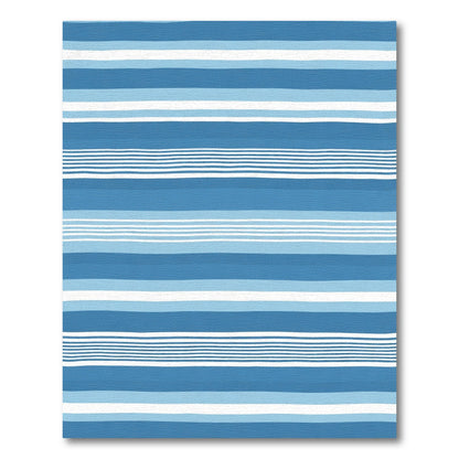 Ocean Blue Variegated Stripe Rug