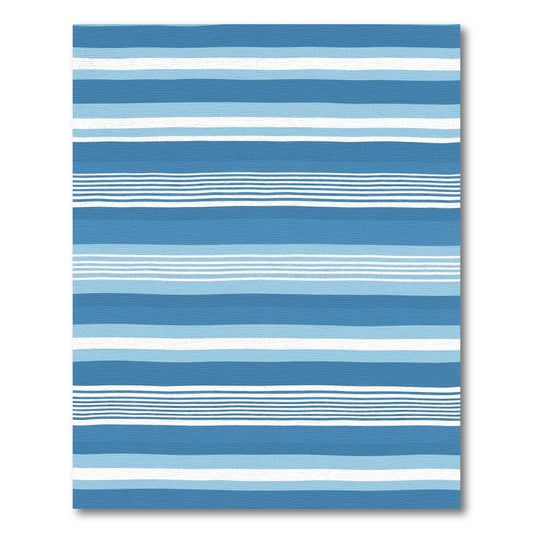 Ocean Blue Variegated Stripe Rug