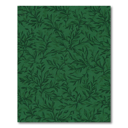 Deep Emerald Branch Foliage Rug