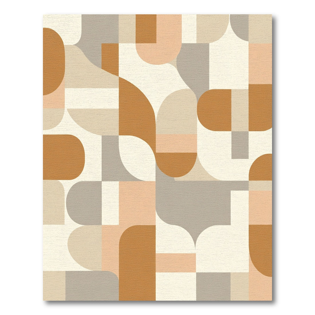Terracotta Beige Abstract Geometric Shapes Rug