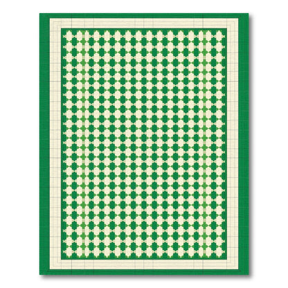 Green Geometric Modern Green Geometric Lattice Area Rug