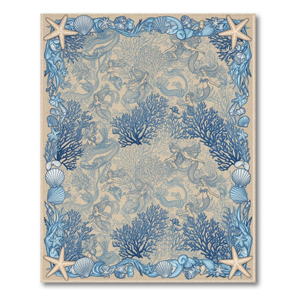 Blue Mermaid Coastal Area Rug