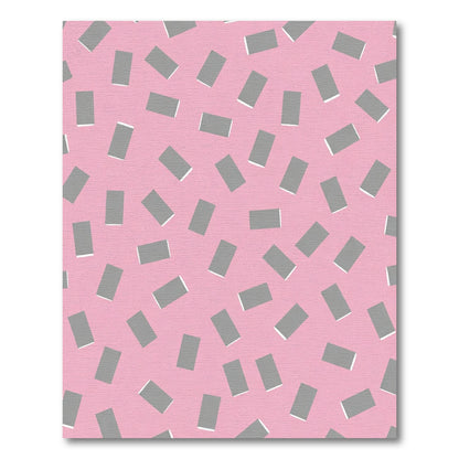 Pink Gray Scattered Rectangles Rug