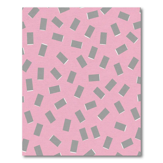 Pink Gray Scattered Rectangles Rug