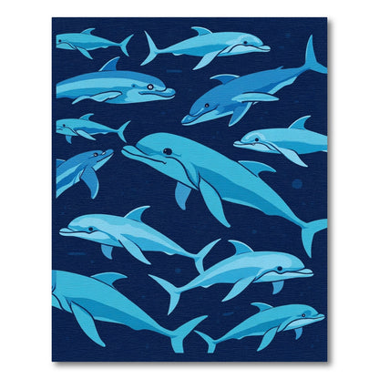 Ocean Blue Dolphin Collective Gathering Rug