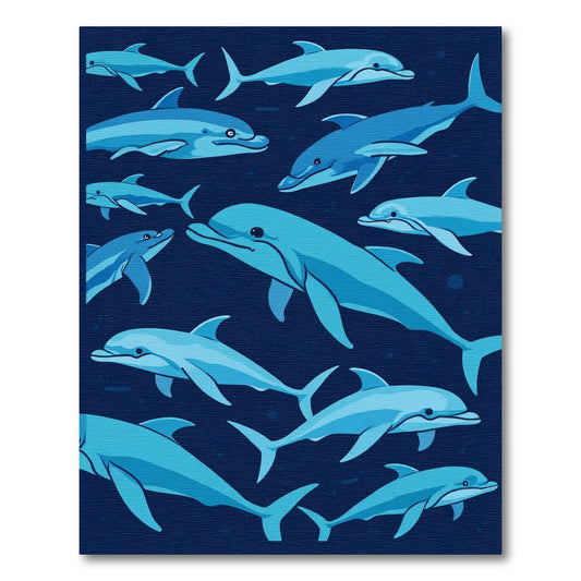Ocean Blue Dolphin Collective Gathering Rug