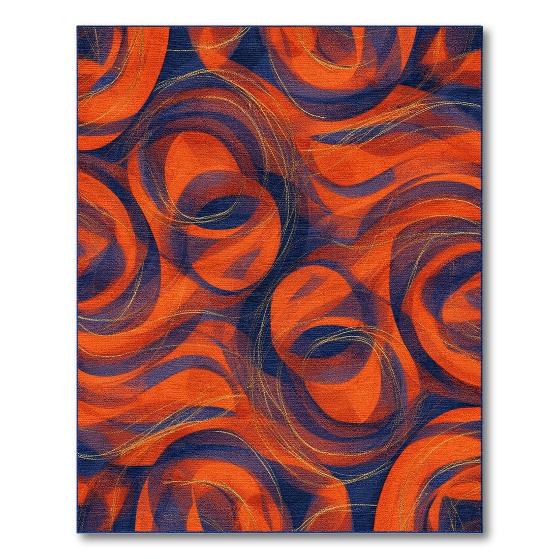 Orange Swirl Abstract No. 3 Area Rug