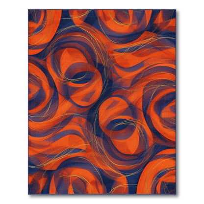 Orange Swirl Abstract No. 3 Area Rug
