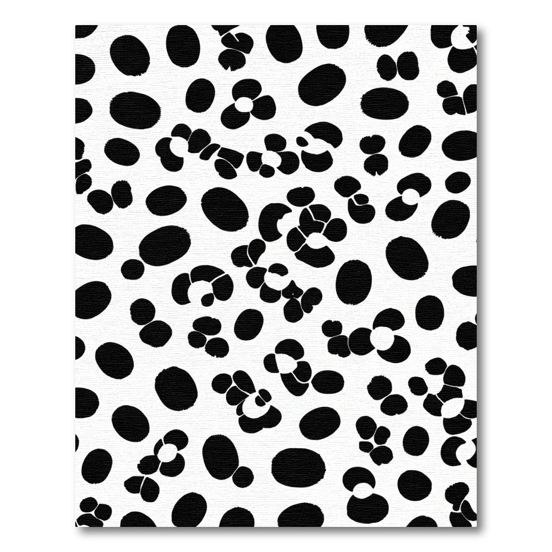 Black White Organic Blossom Scatter Rug