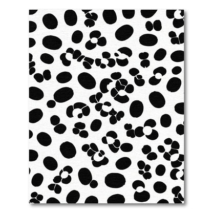 Black White Organic Blossom Scatter Rug
