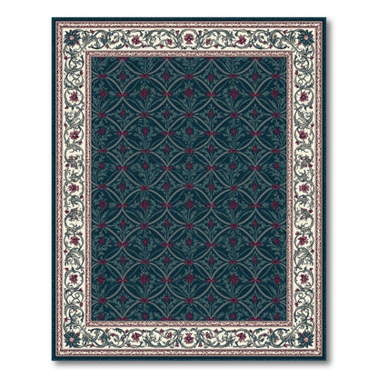 Teal Floral Vintage Area Rug